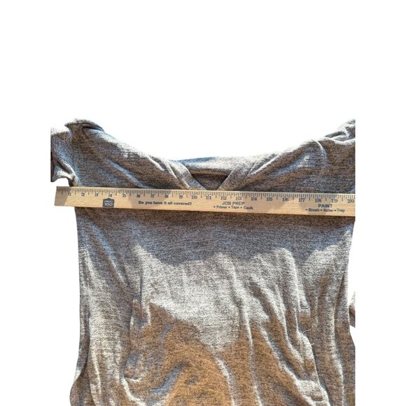 Banana Republic Luxespun Gray Hoodie Small V Neck Pullover Long Sleeve Soft Knit - Picture 8 of 8